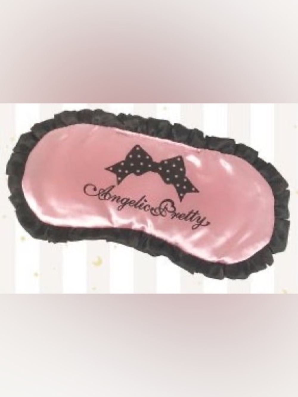 Angelic Pretty - Proper girl Pink Satin Eye Mask with Black Trim
